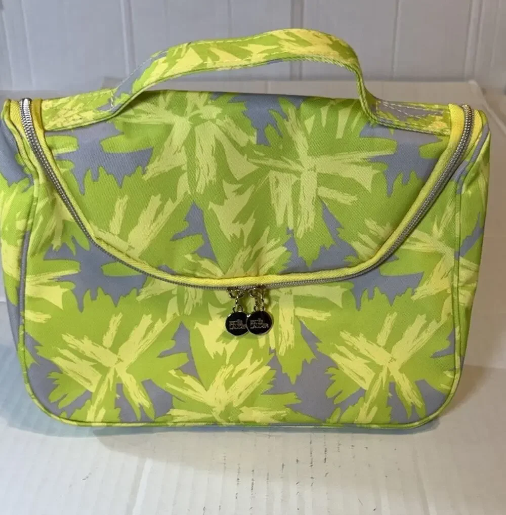 Estee Lauder Yellow Abstract Makeup Pouch Zippered Bag
